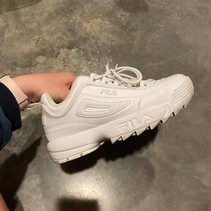 All white chunky filas